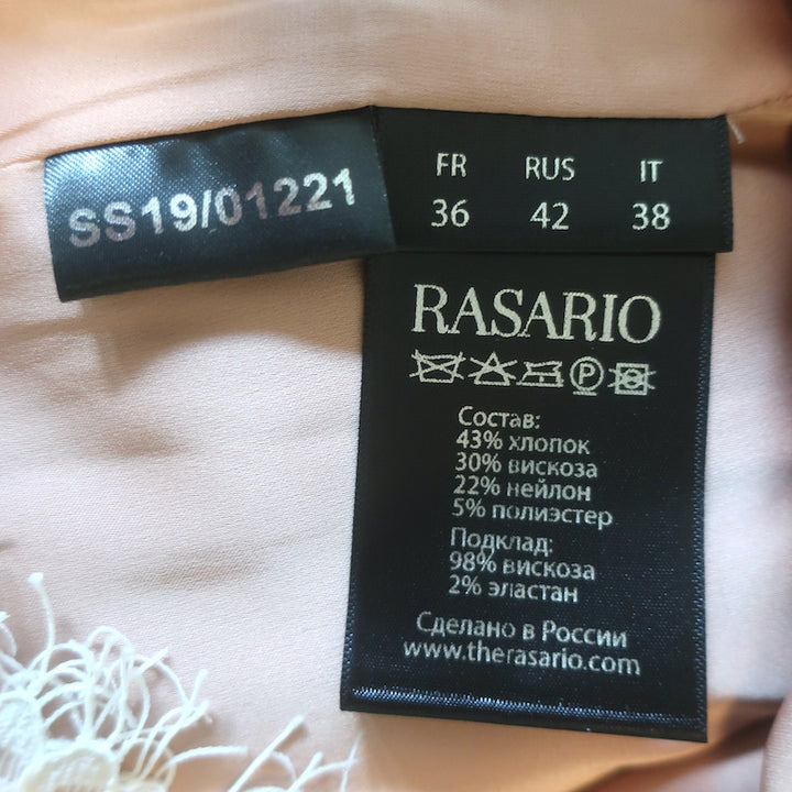 RASARIO Bow-Embellished Lace Corset Mini Dress Black/White Size 36 NEW