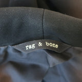 Rag & Bone Sliver Tuxedo Jacket Blazer Black Crepe Size 6