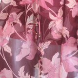 Zimmermann Concert Frilled Tie-Neck Top Burgundy Peonies Print Silk Size 1