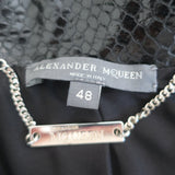 Alexander McQueen Snake-Embossed Leather Biker Jacket Black Size 48 NEW