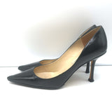 Jimmy Choo Pumps Black Leather Size 37 Pointed Toe Heels