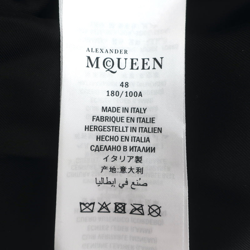 Alexander McQueen Snake-Embossed Leather Biker Jacket Black Size 48 NEW