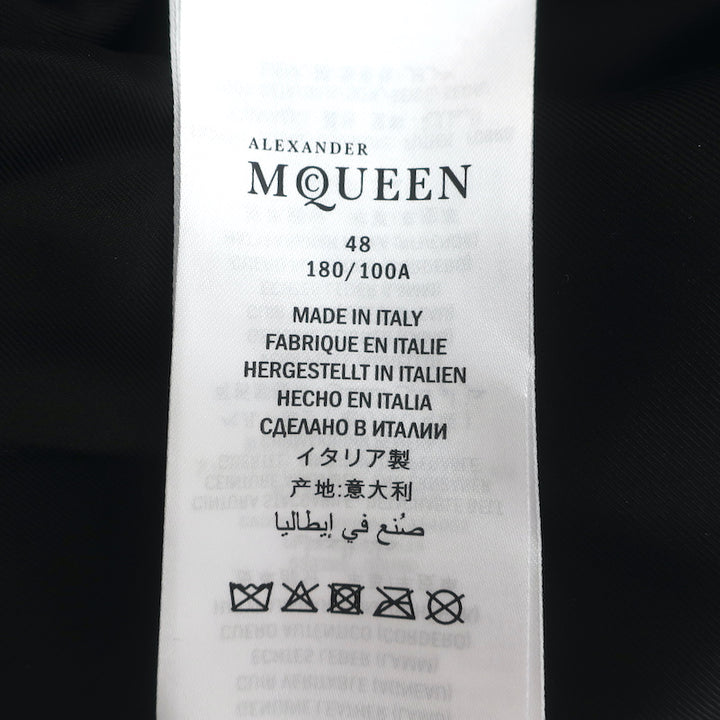 Alexander McQueen Snake-Embossed Leather Biker Jacket Black Size 48 NEW