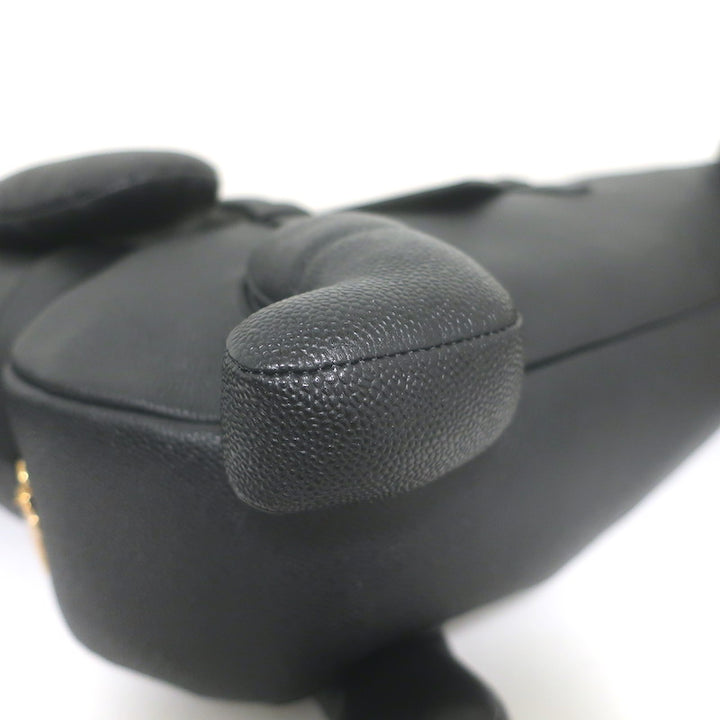 Thom Browne Hector Dog Bag Black Grained Leather