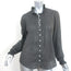 Faherty Willa Top Dark Gray Pintucked Cotton Size Small Long Sleeve Blouse