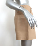 The Frankie Shop Manon Pleated Vegan Leather Shorts Beige Size Small NEW