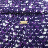 St. John Fringed Tweed Jacket Purple Wool-Blend Size Large