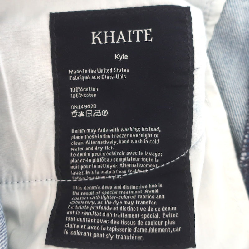 KHAITE Kyle Straight Leg Jeans Medium Blue Denim Size 26