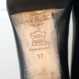 Jimmy Choo Pumps Black Leather Size 37 Pointed Toe Heels