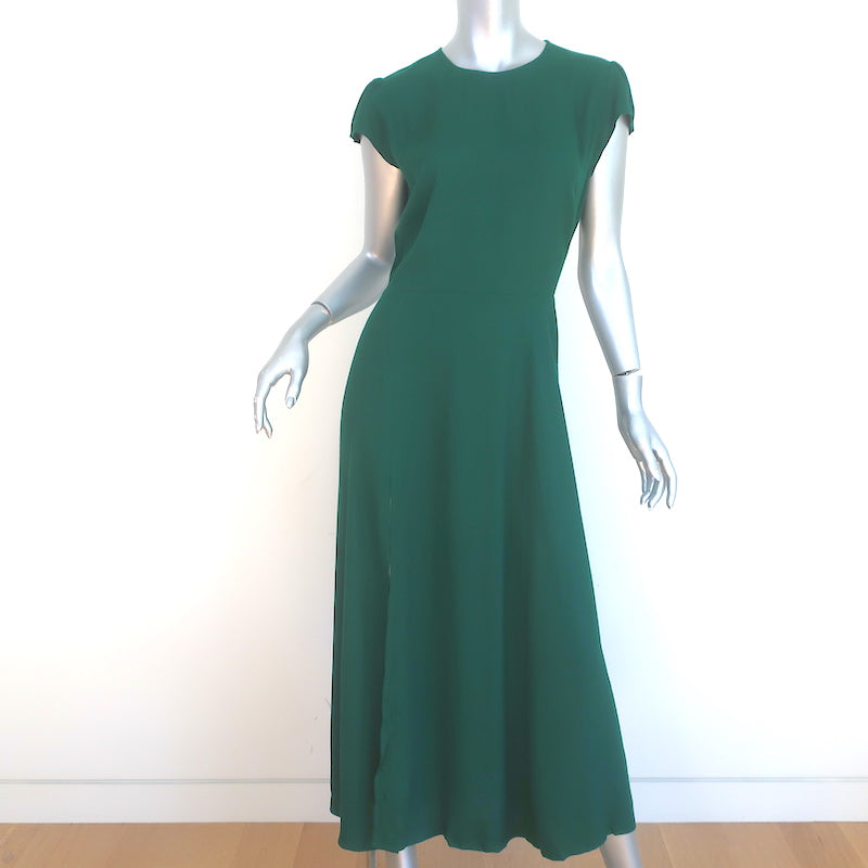 Reformation Gavin Open-Back Midi Dress Green Crepe Size 8 Celebrity Owned Reformation Gavin Open-Back Midi Dress Green Crepe Size 8 Celebrity Owned