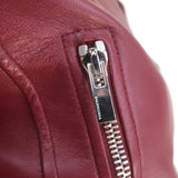Balenciaga Leather Biker Jacket Burgundy Size 38 Motorcycle Jacket