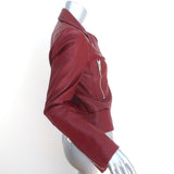 Balenciaga Leather Biker Jacket Burgundy Size 38 Motorcycle Jacket