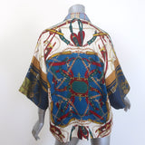 Francoise Paris Zaoua Upcycled Scarf Blouse Printed Silk Twill Size 34