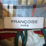 Francoise Paris Zaoua Upcycled Scarf Blouse Printed Silk Twill Size 34