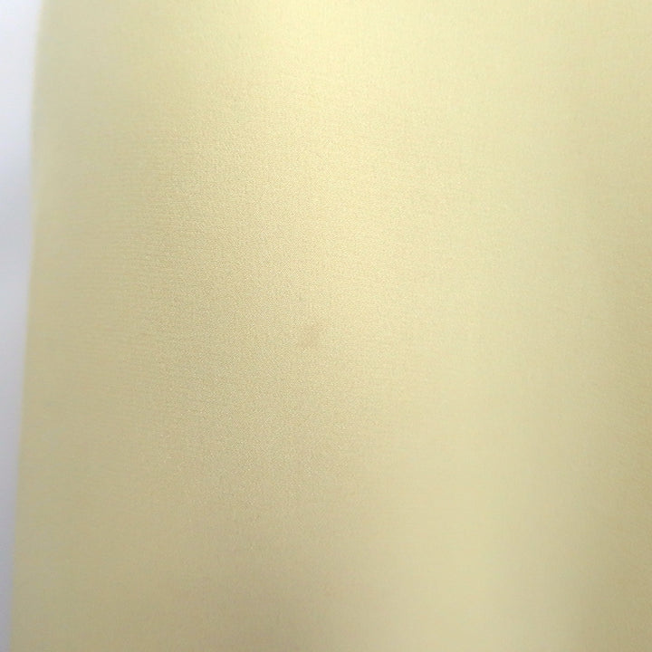 Victoria Beckham Ruffle-Bib Long Sleeve Midi Dress Light Yellow Silk Size US 2