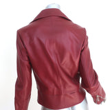 Balenciaga Leather Biker Jacket Burgundy Size 38 Motorcycle Jacket