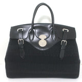 Ralph Lauren Ricky 50 Weekender Bag Black Raffia & Leather