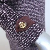 St. John Collection Suede-Trim Tweed Three-Piece Skirt Suit Purple Size 8