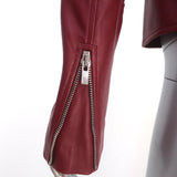Balenciaga Leather Biker Jacket Burgundy Size 38 Motorcycle Jacket