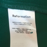 Reformation Gavin Open-Back Midi Dress Green Crepe Size 8