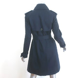 Club Monaco Trench Coat Navy Stretch Cotton Size Medium Belted Jacket