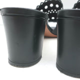 Alaia Vienne Laser Cut Leather Mules Black Size 41 Open Toe Heels