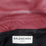Balenciaga Leather Biker Jacket Burgundy Size 38 Motorcycle Jacket
