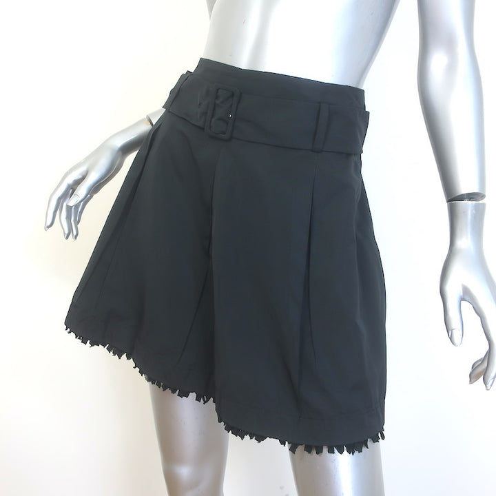 Miu Miu Taffeta Belted Mini Skirt Black Size 40