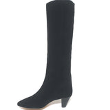 Isabel Marant Etoile Robby Knee High Boots Black Suede Size 38
