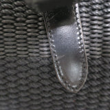 Ralph Lauren Ricky 50 Weekender Bag Black Raffia & Leather