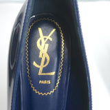 Yves Saint Laurent Platform Pumps Navy Patent Leather Size 37