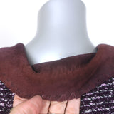 St. John Collection Suede-Trim Tweed Three-Piece Skirt Suit Purple Size 8