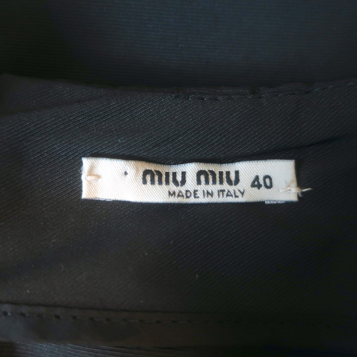 Miu Miu Taffeta Belted Mini Skirt Black Size 40