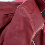 Balenciaga Leather Biker Jacket Burgundy Size 38 Motorcycle Jacket