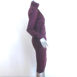 Giambattista Valli Asymmetric Draped Turtleneck Dress Purple Jersey Size 44
