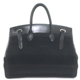 Ralph Lauren Ricky 50 Weekender Bag Black Raffia & Leather