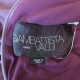 Giambattista Valli Asymmetric Draped Turtleneck Dress Purple Jersey Size 44