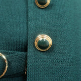 St. John Essentials Santana Knit Three-Piece Skirt Suit Emerald Size 6/Small