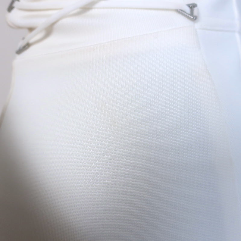 Dion Lee Lace-Up Side Bustier Midi Dress White Size US 2