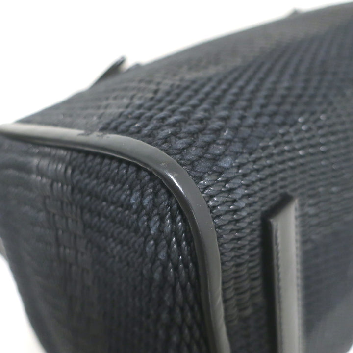 Ralph Lauren Ricky 50 Weekender Bag Black Raffia &amp; Leather