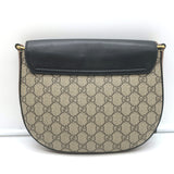 Gucci Sylvie Padlock GG Supreme Medium Crossbody Bag Brown & Black Leather