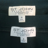 St. John Essentials Santana Knit Three-Piece Skirt Suit Emerald Size 6/Small