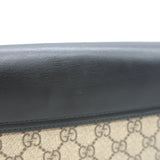 Gucci Sylvie Padlock GG Supreme Medium Crossbody Bag Brown & Black Leather