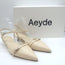 Aeyde Melia Ankle Strap Kitten Heel Pumps Ivory Leather Size 38 NEW