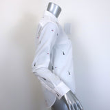 Equipment Leema Eiffel Tower-Embroidered Shirt White Cotton Size Small