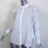 Equipment Leema Eiffel Tower-Embroidered Shirt White Cotton Size Small