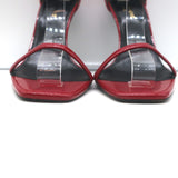 Saint Laurent Opyum YSL Ankle Strap Sandals Red Patent Leather Size 40
