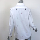 Equipment Leema Eiffel Tower-Embroidered Shirt White Cotton Size Small