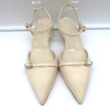 Aeyde Melia Ankle Strap Kitten Heel Pumps Ivory Leather Size 38 NEW