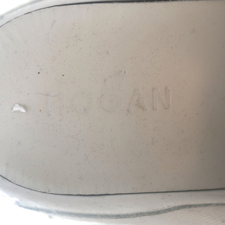 Hogan Interactive Glitter H Low Top Sneakers White Leather Size 34